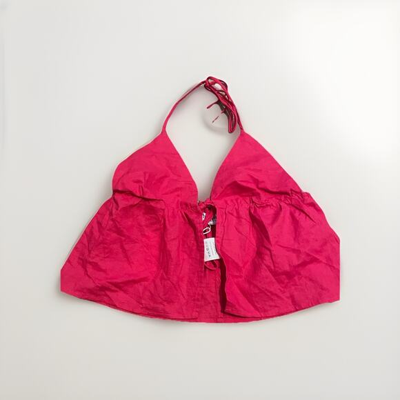 CHARLIE HOLIDAY SZ Medium Pink HALTER TOP NWT $70 - Picture 2 of 4